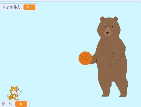 猫対熊のゲーム画面