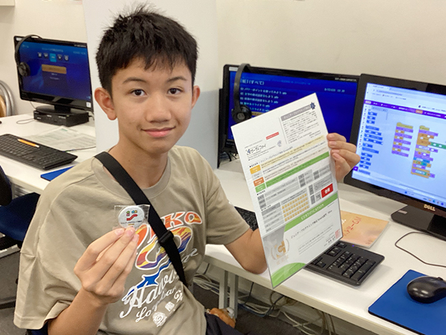 こんにちは、福生市のプログラミング教室、スタープログラミングスクール 西友福生教室です。 100点満点でジュニア・プログラミング検定のシルバー（2級）合格！次はゴールド級へ✨