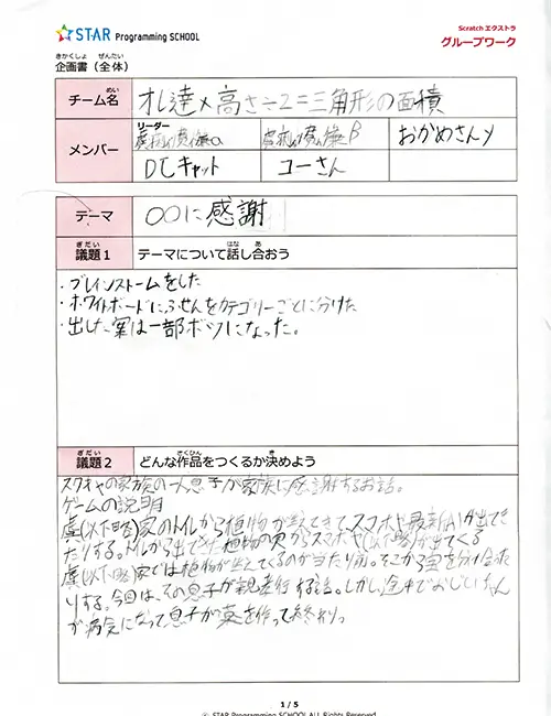 親孝行物語の企画書