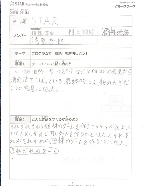 感謝のミニゲームの企画書