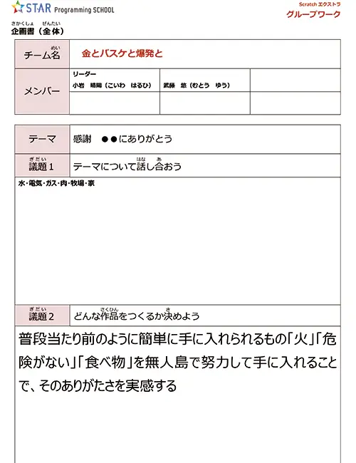 deserted islandの企画書