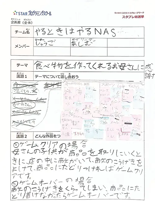 お母さんありがとうの企画書