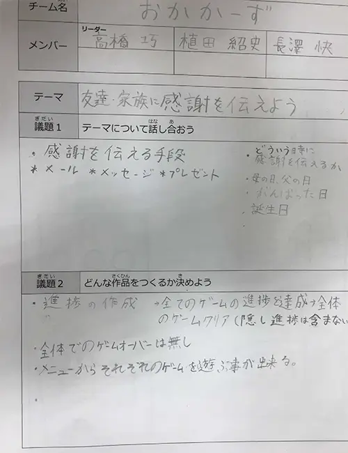 感謝への道のりの企画書